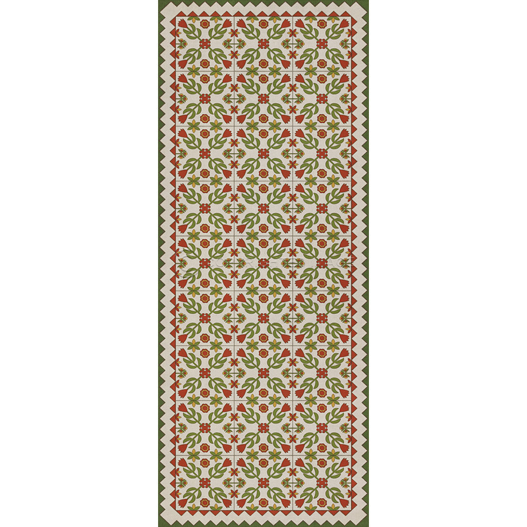 Floral Quilt Flowers in the Mirror 36x90