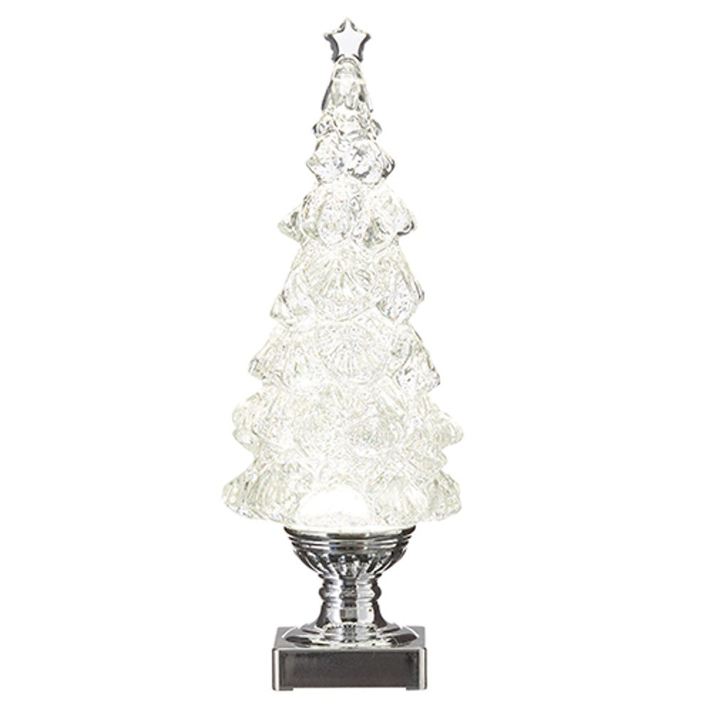 Lighted Swirling Glitter Tree - Silver