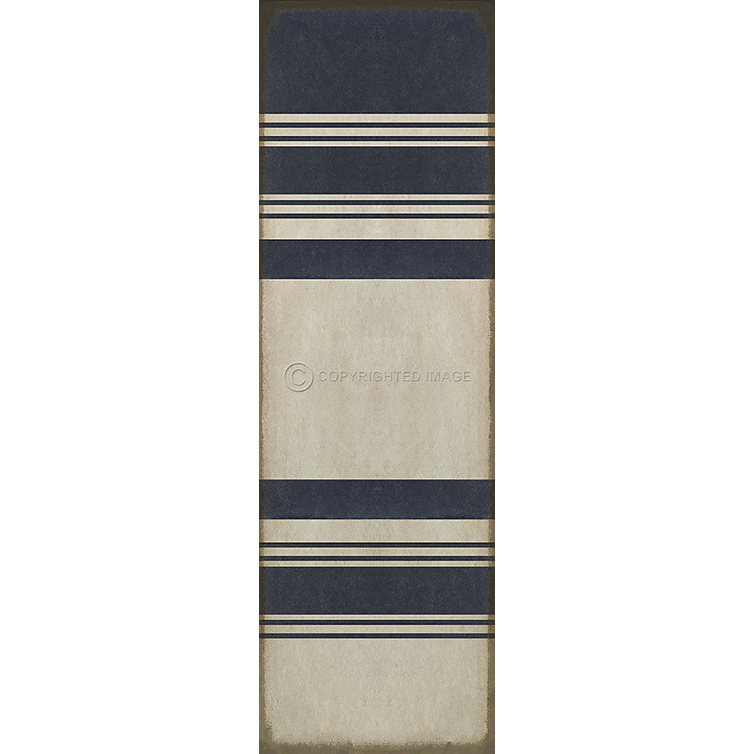 Pattern 50 Organic Stripes Blue and White    36x115