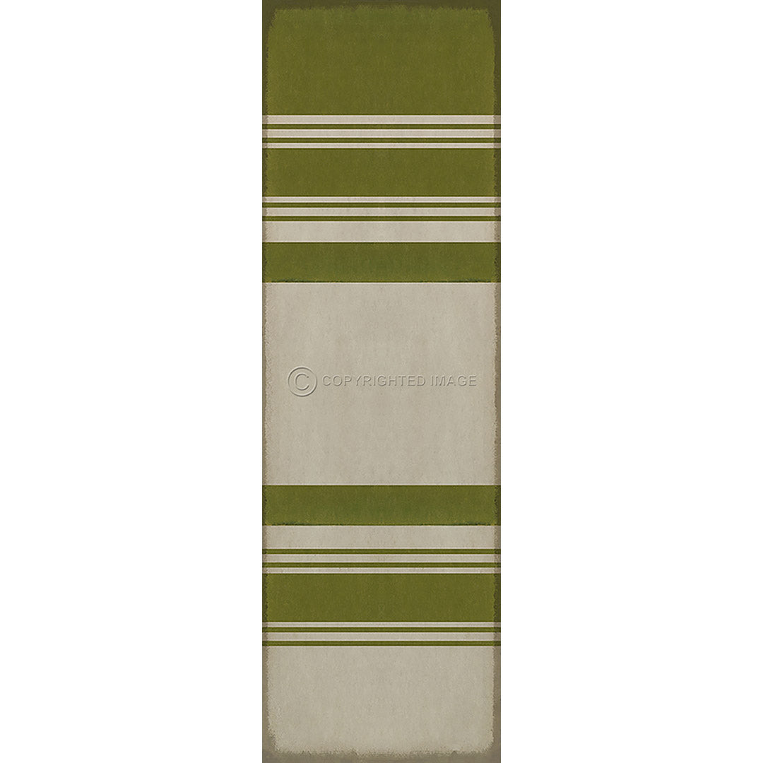 Pattern 50 Organic Stripes Green and White    36x115