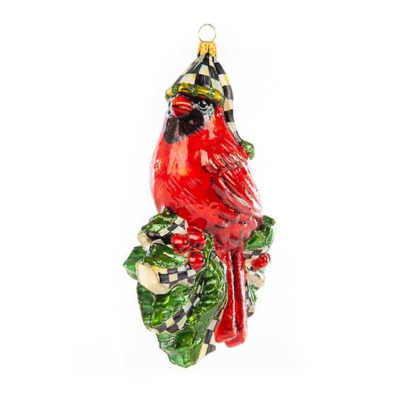 Glass Ornament - Night Cap Cardinal