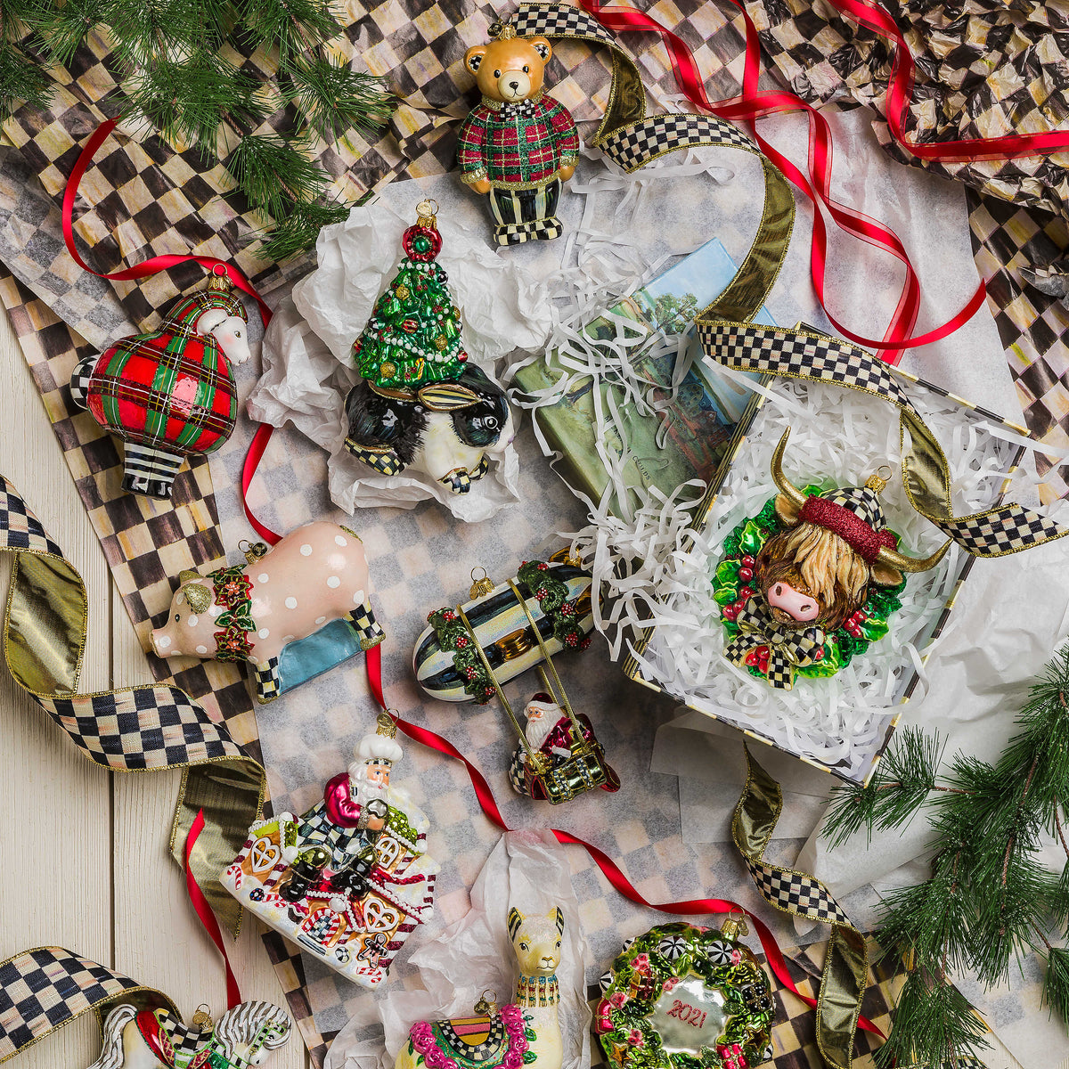 Polka Dot Pig -  Glass Ornament