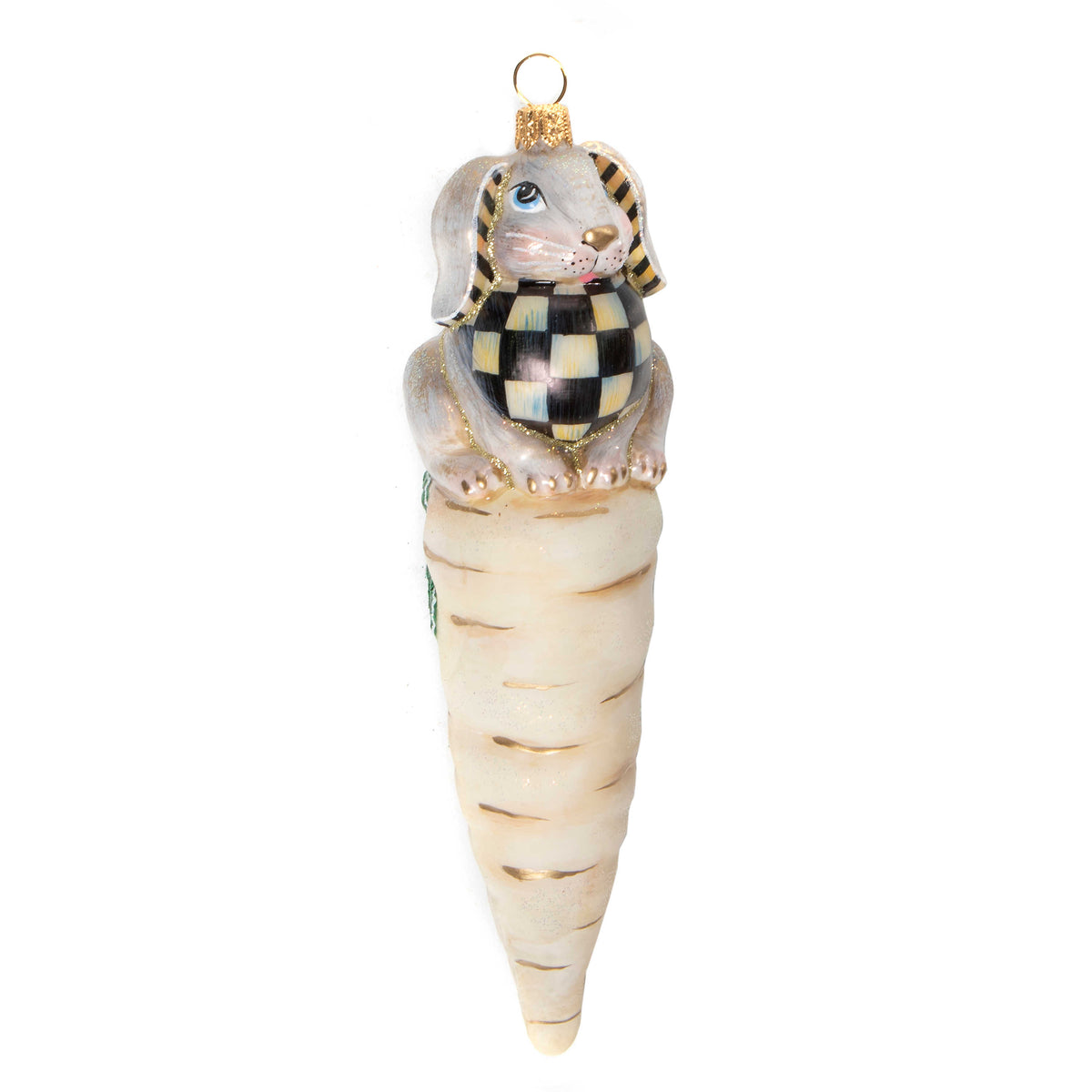 Farmhouse Bunny - Glass Ornament