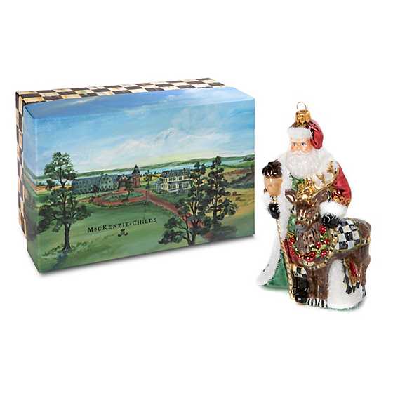 Christmas Magic Santa with Deer  - Ornament