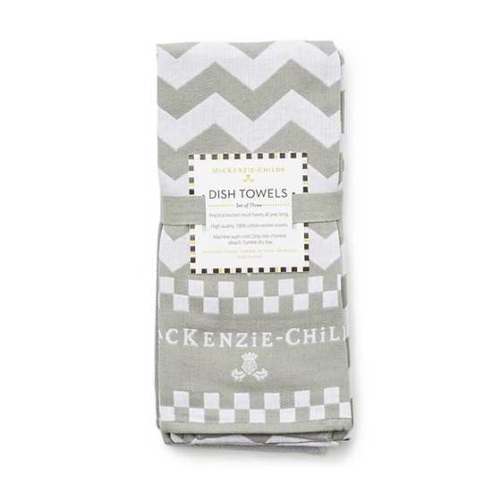 Zig Zag Dish Towels - Sterling - Set of 3