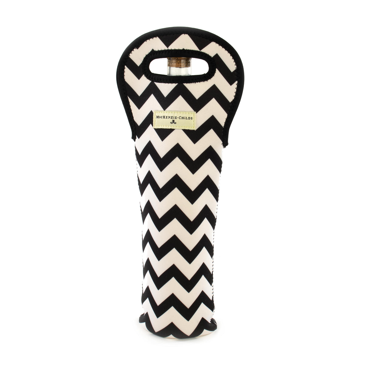 Zig Zag Wine Tote - Black
