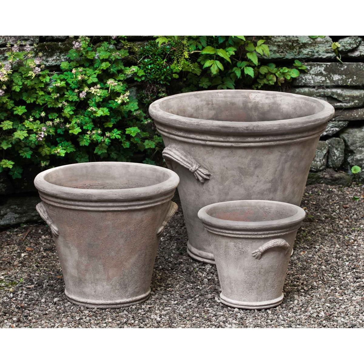 Fluted Handle Planter Set of 3