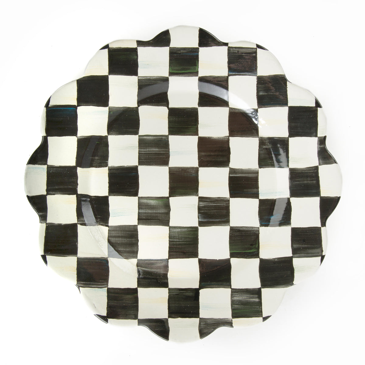 Courtly Check Enamel Petal Charger/Plate