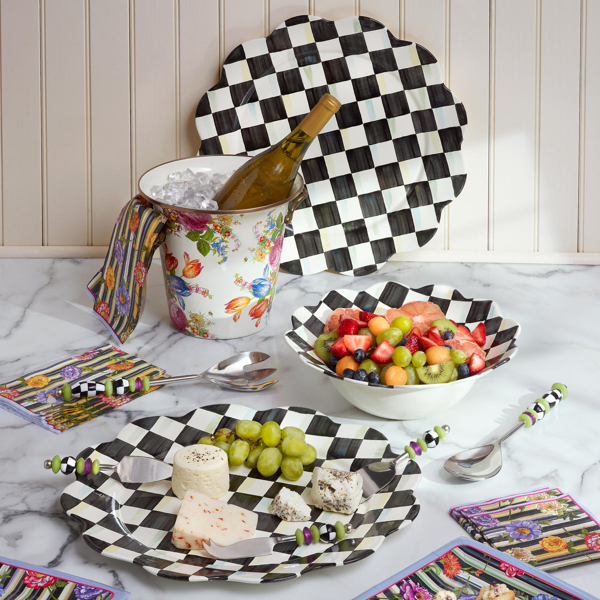 Courtly Check Enamel Petal Platter