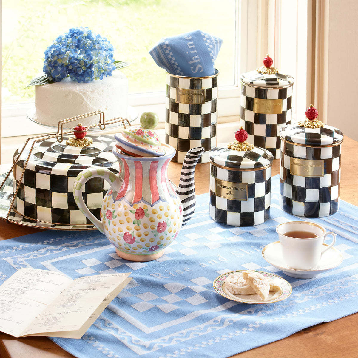 Courtly Check Enamel Canister - Medium