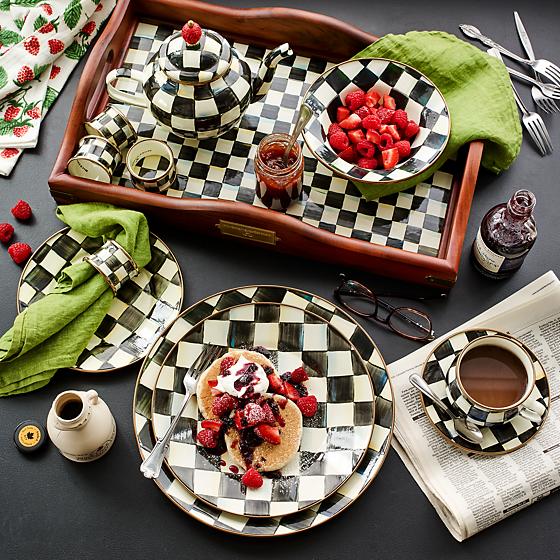 Courtly Check Enamel Dinner Plate