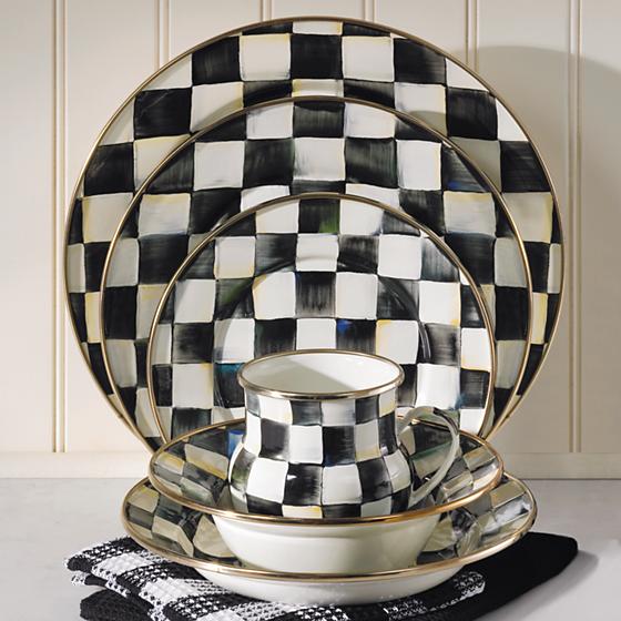 Courtly Check Enamel Dinner Plate
