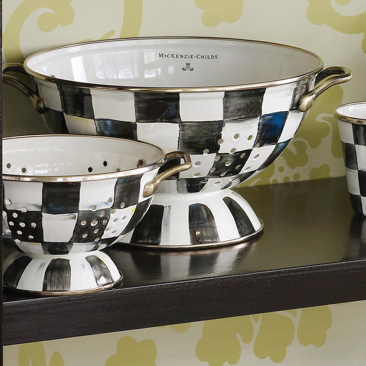 Courtly Check Enamel Colander - Small