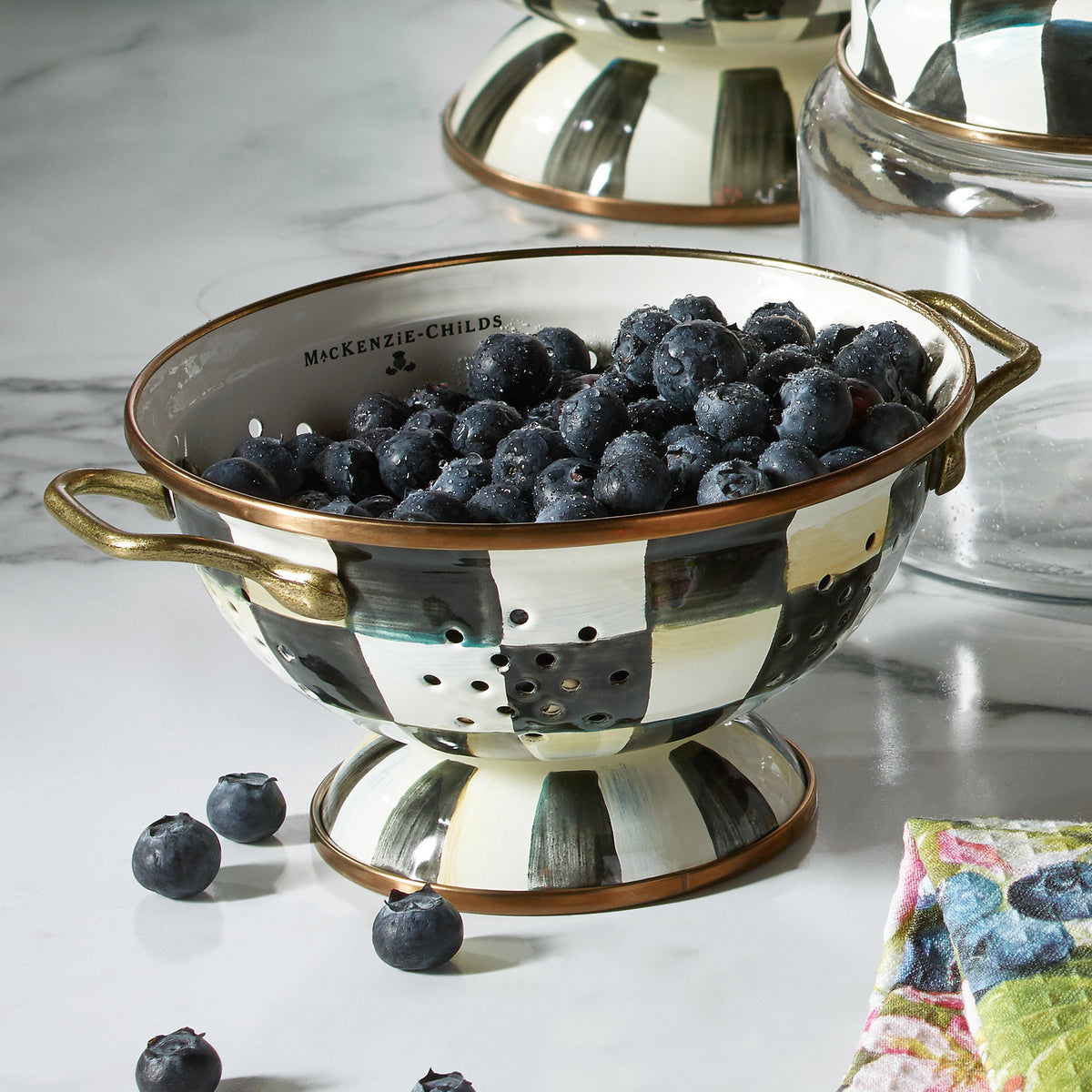 Courtly Check Enamel Colander - Small