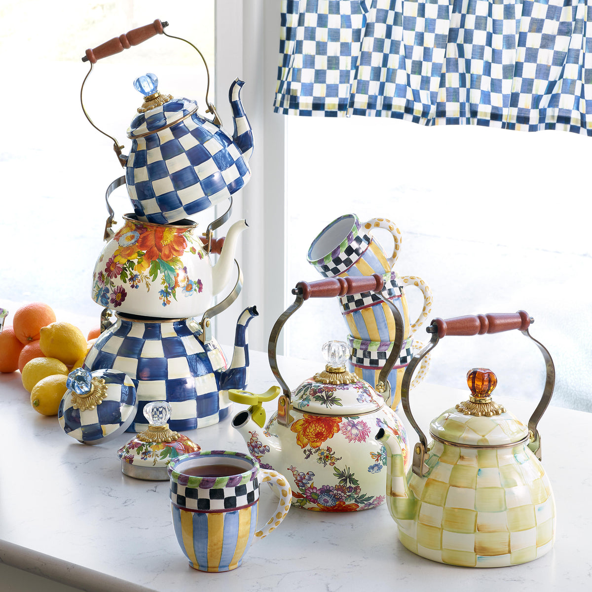 Royal Check Tea Kettle - 3 Quart