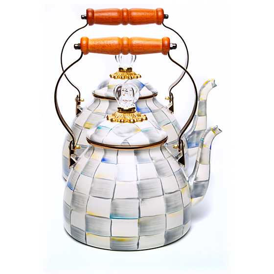 Sterling Check Enamel Tea Kettle - 3 Quart