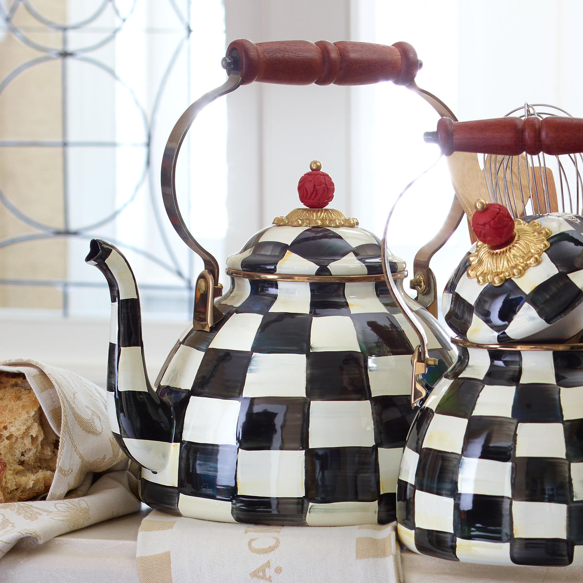 Courtly Check Enamel Tea Kettle - 3 Quart