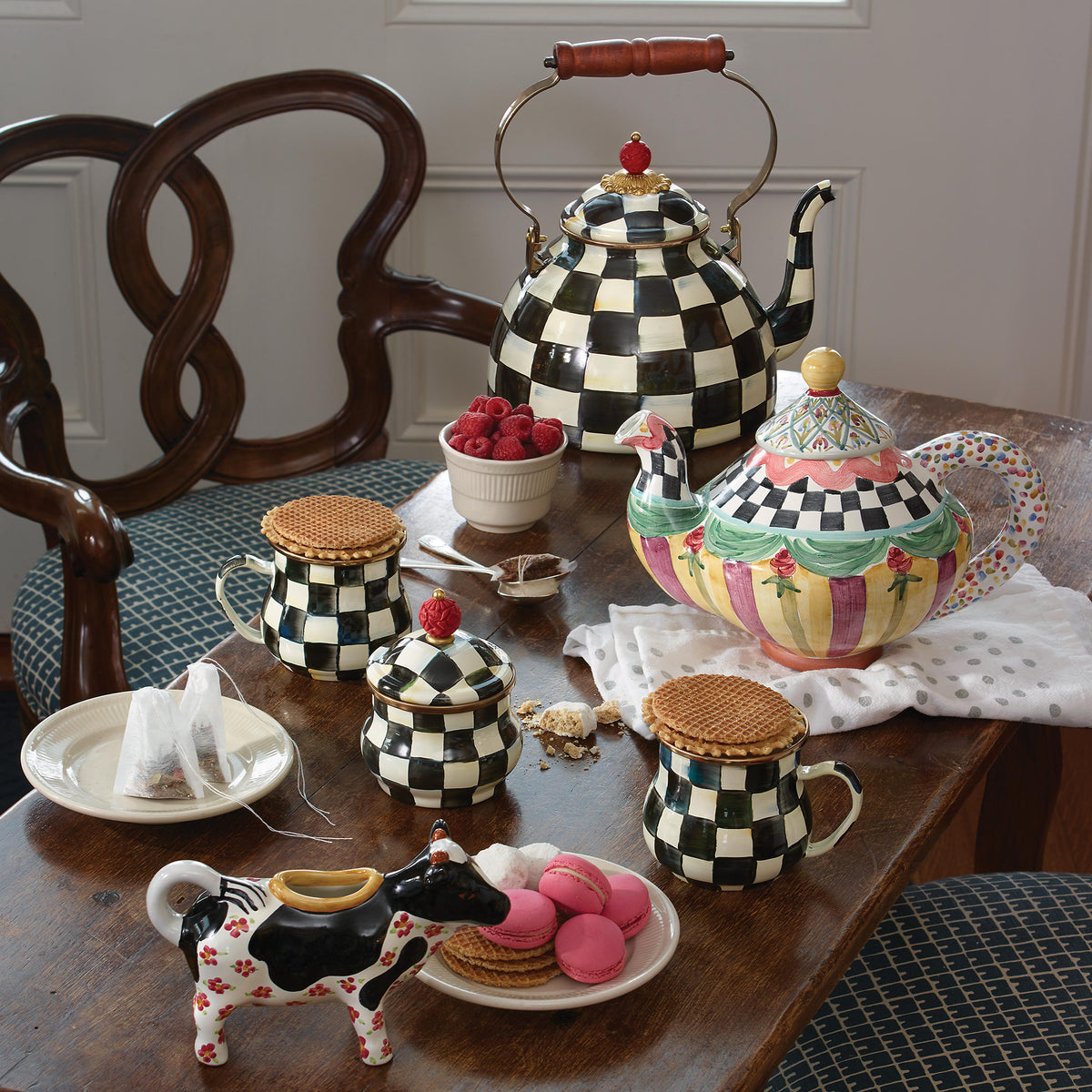 Courtly Check Enamel Tea Kettle - 3 Quart