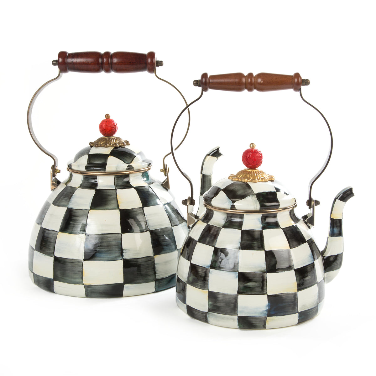 Courtly Check Enamel Tea Kettle - 3 Quart