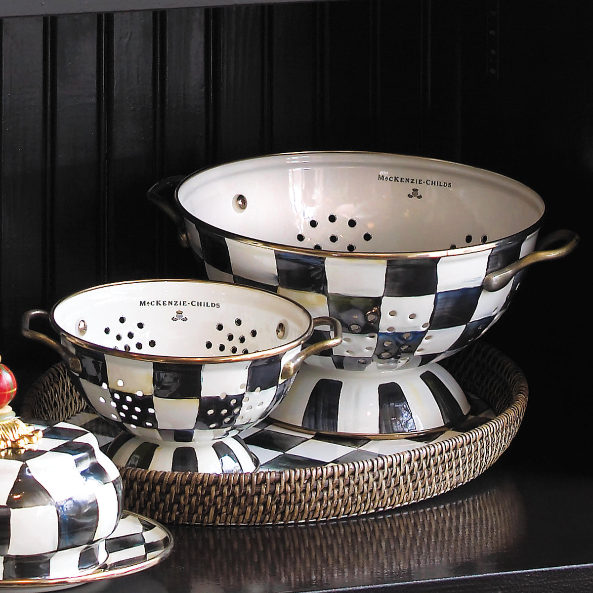 Courtly Check Enamel Colander - Large