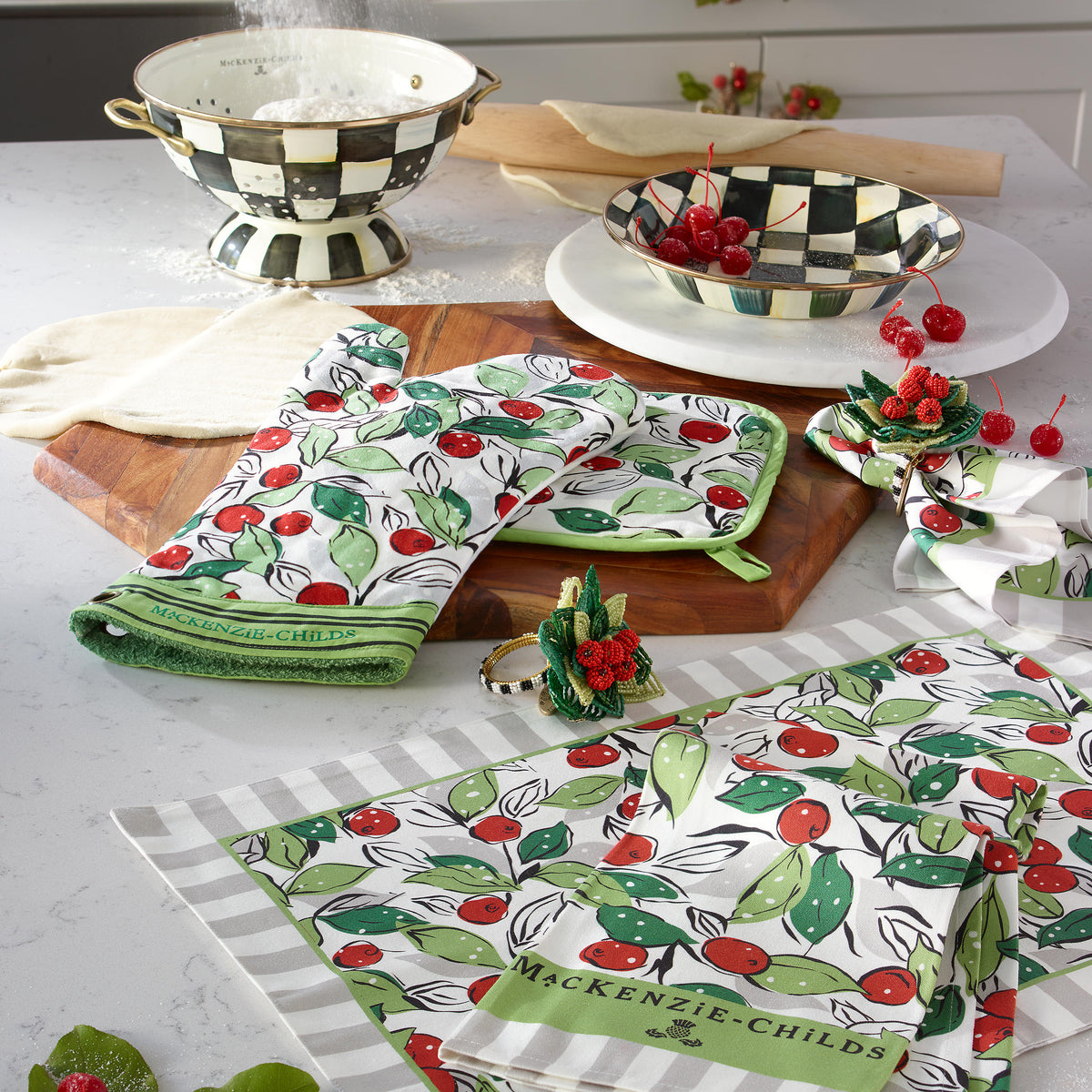 Courtly Check Enamel Colander - Large