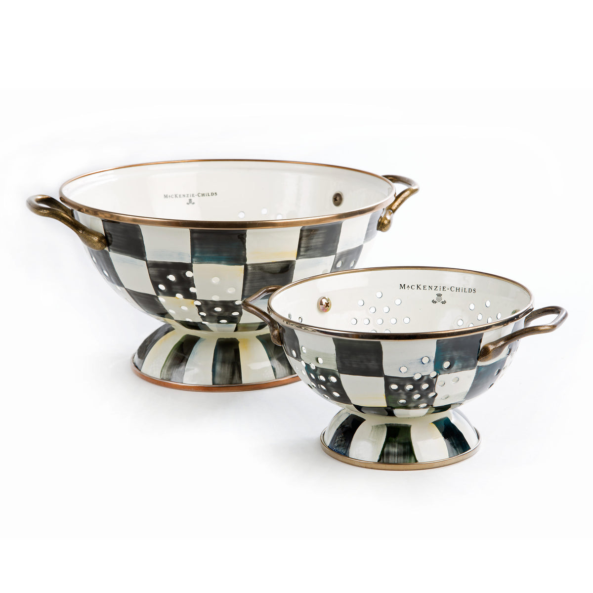 Courtly Check Enamel Colander - Large