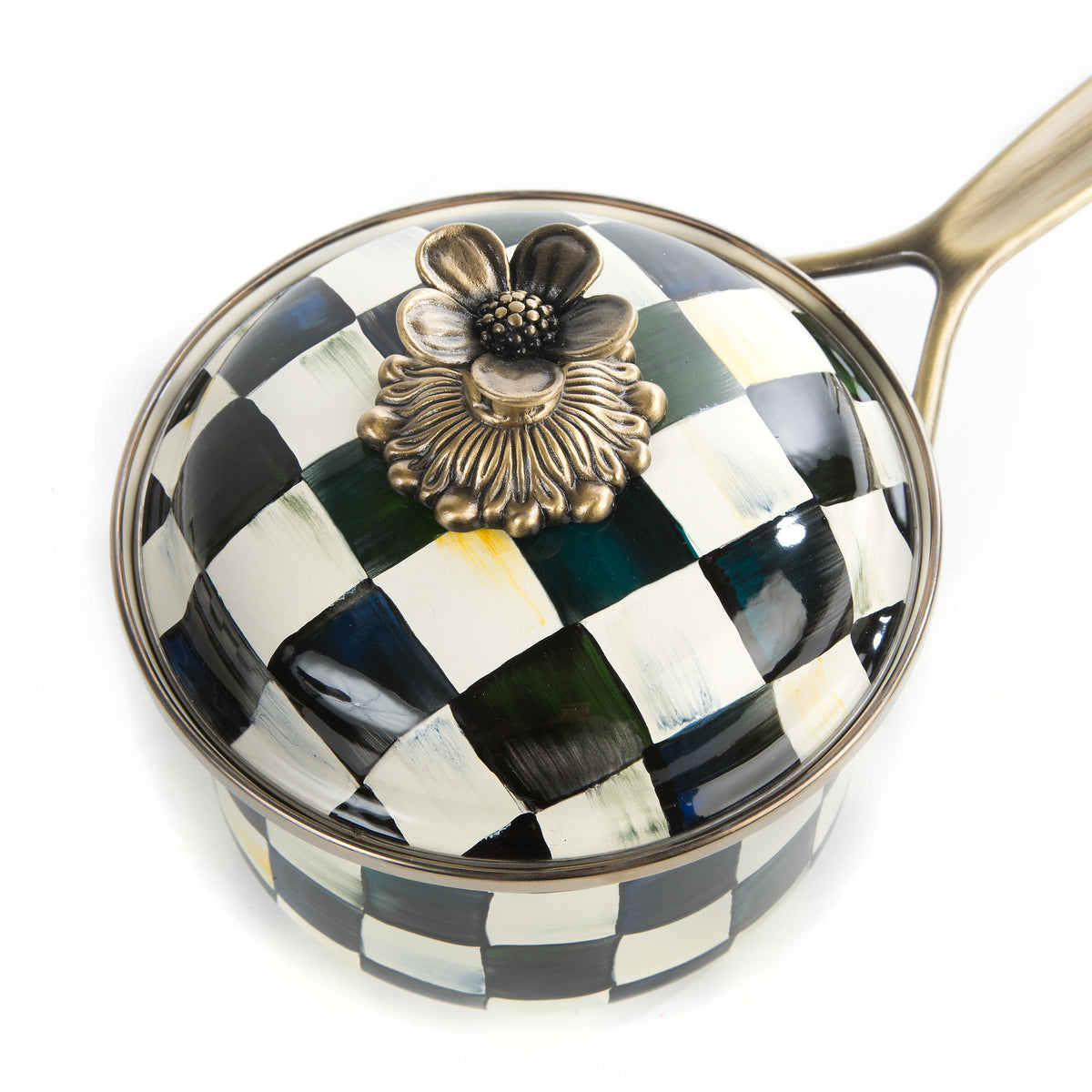 Courtly Check Enamel 1 Qt. Saucepan