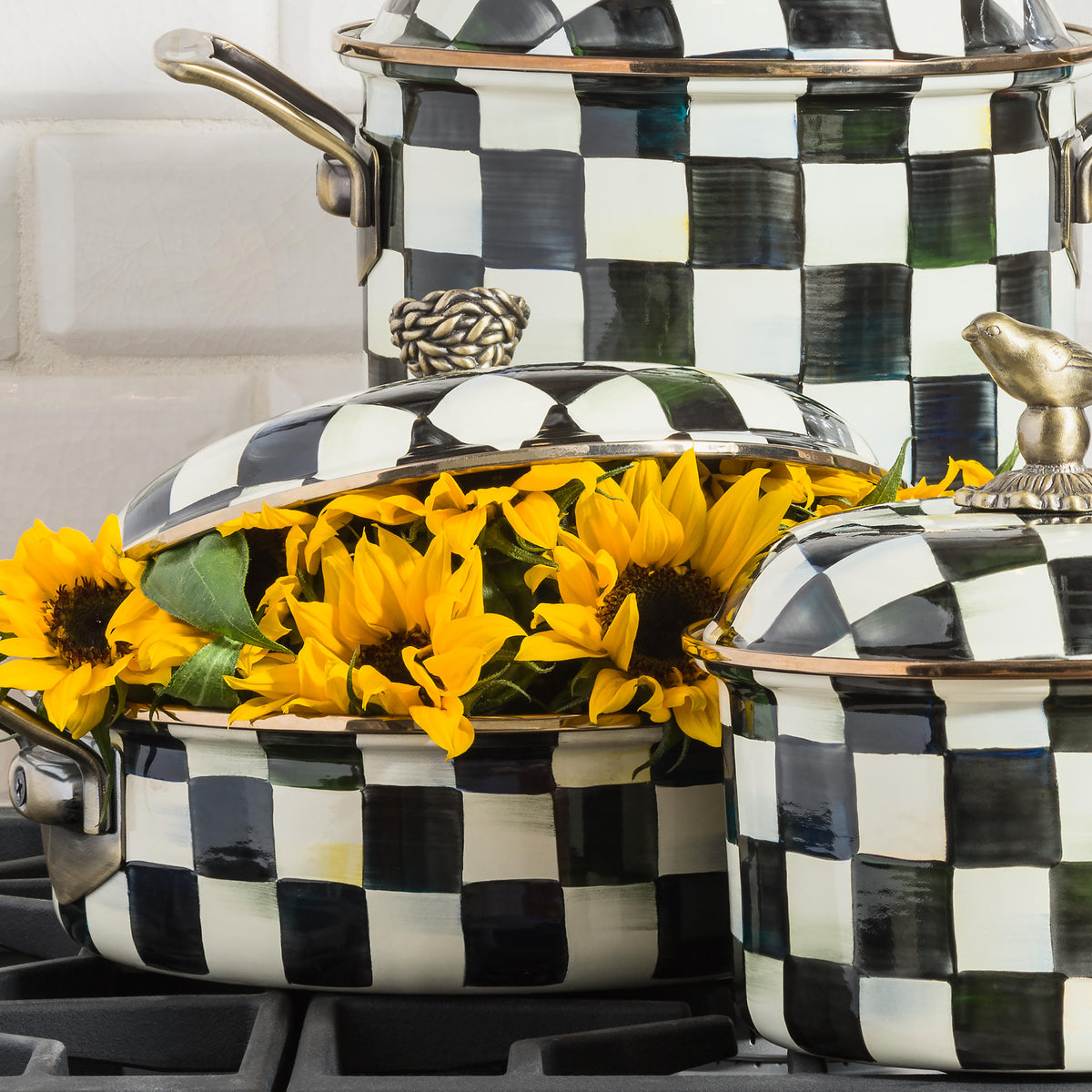 Courtly Check Enamel Casserole