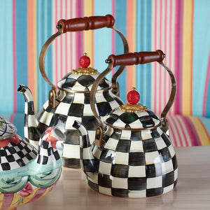 Courtly Check Enamel Tea Kettle - 2 Quart