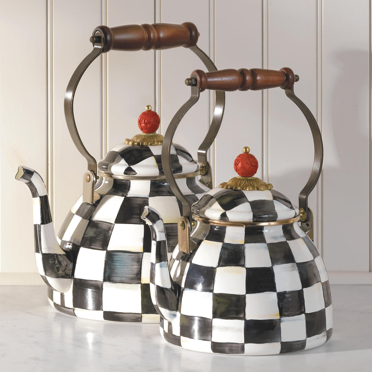 Courtly Check Enamel Tea Kettle - 2 Quart