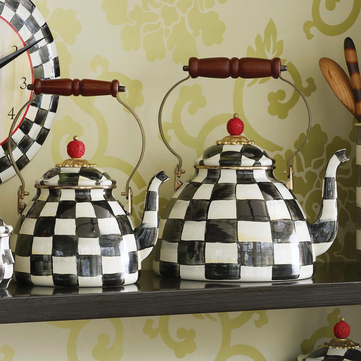 Courtly Check Enamel Tea Kettle - 2 Quart