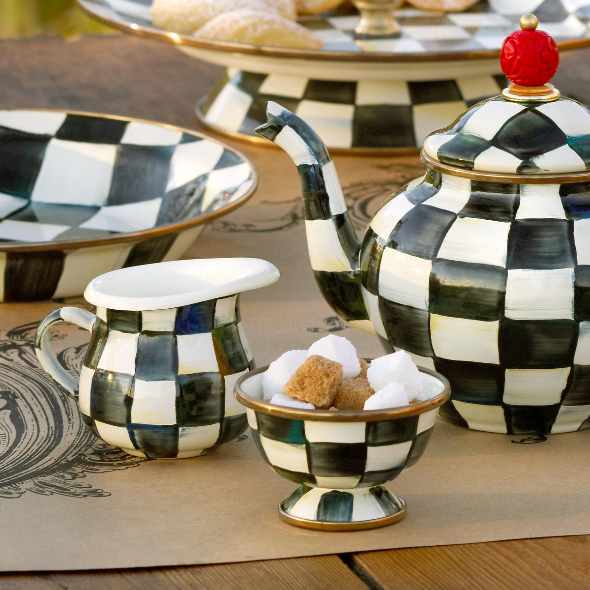 Courtly Check Enamel Little Sugar Bowl