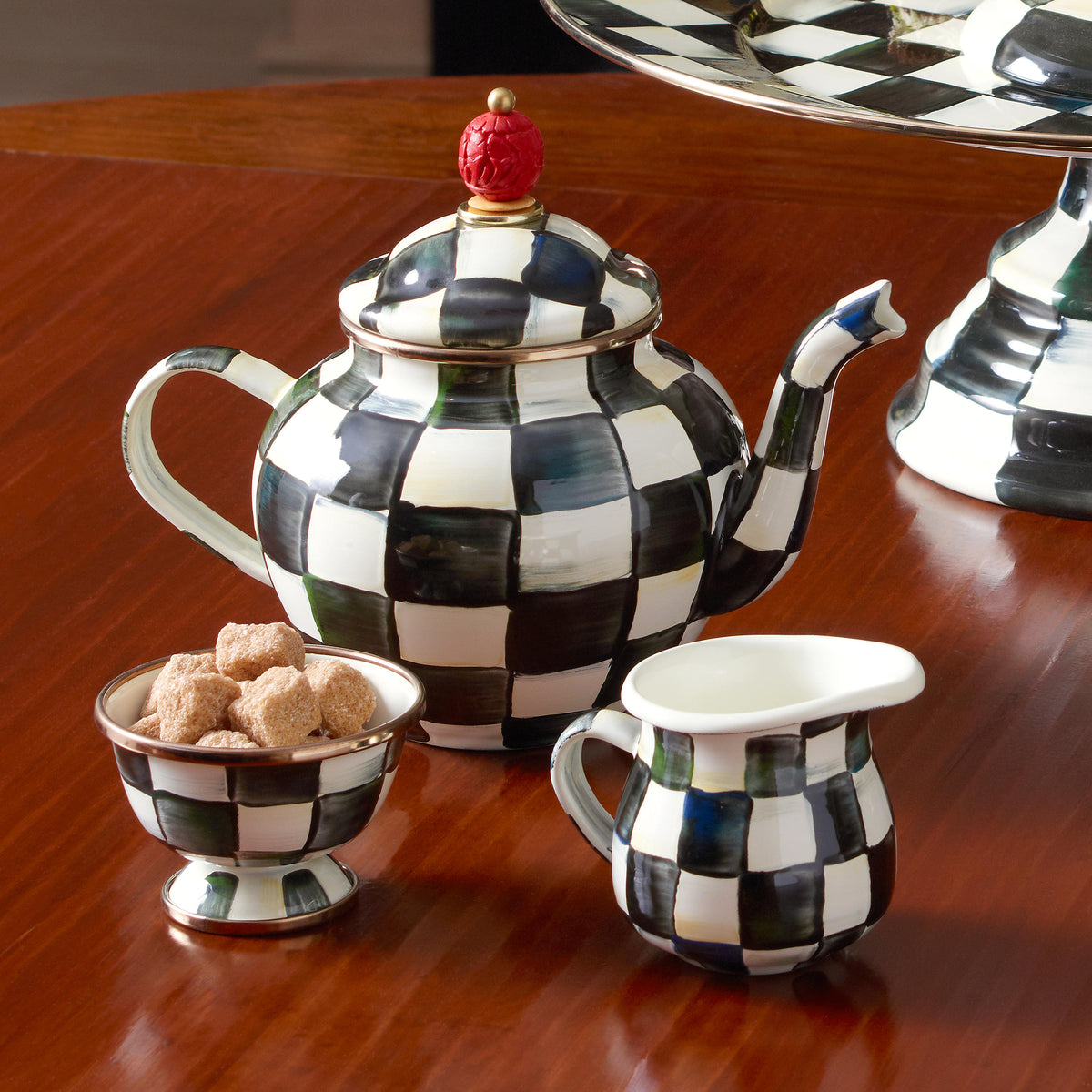 Courtly Check Enamel Little Sugar Bowl