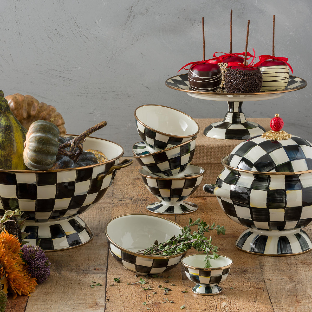 Courtly Check Enamel Little Sugar Bowl
