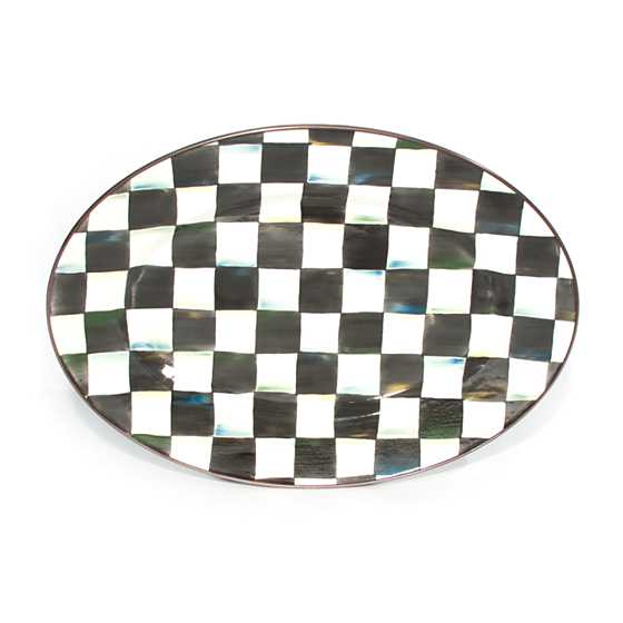 Courtly Check Enamel Oval Platter