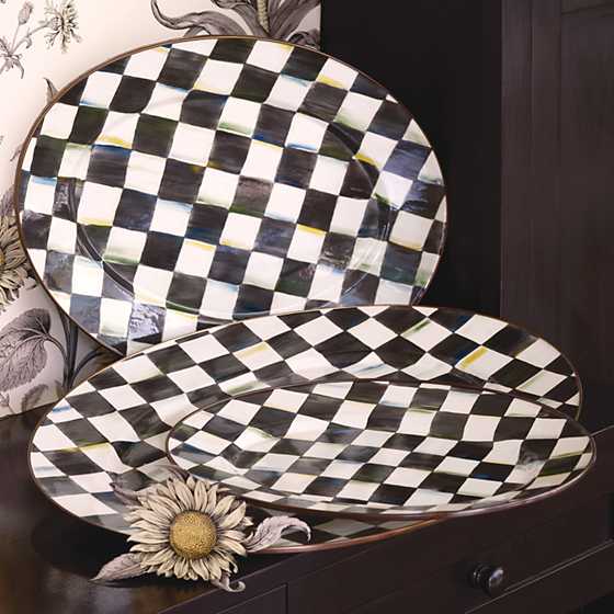 Courtly Check Enamel Oval Platter