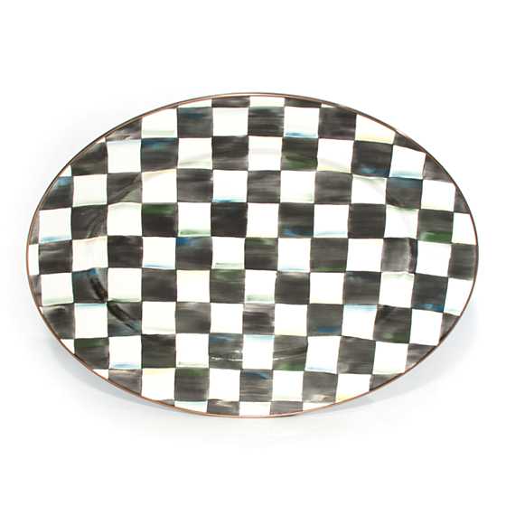 Courtly Check Enamel Oval Platter