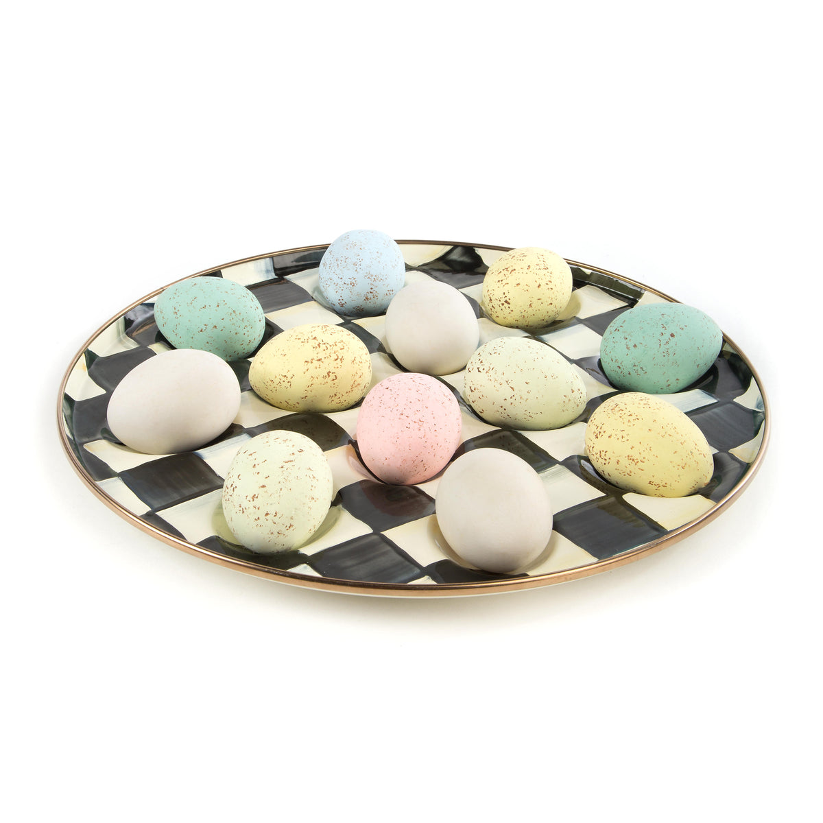 Courtly Check Enamel Egg Plate