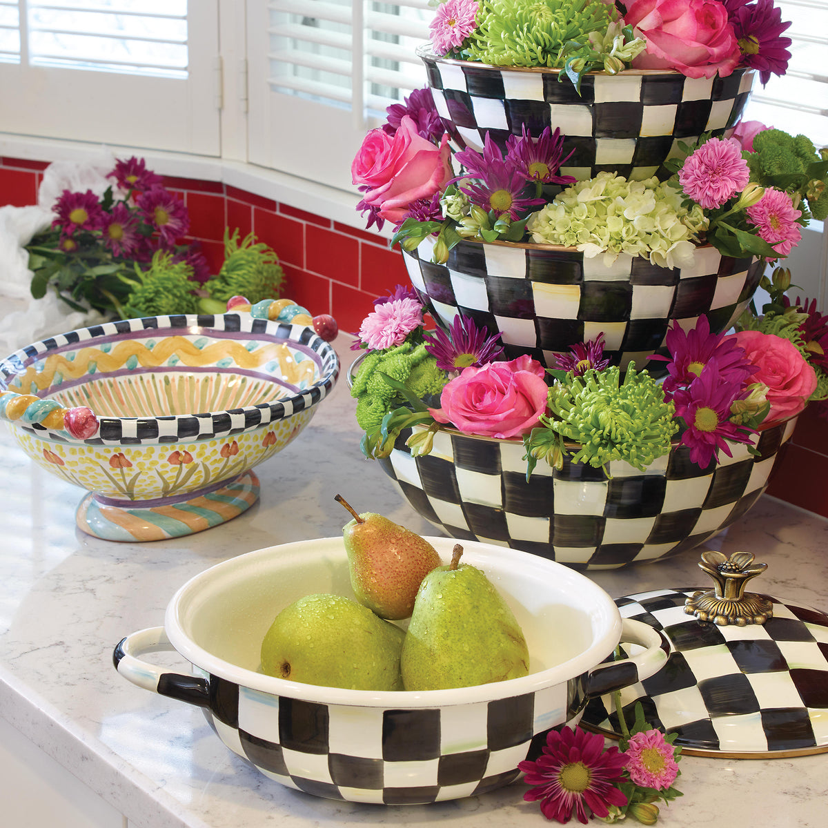 Courtly Check Enamel Everyday Bowl