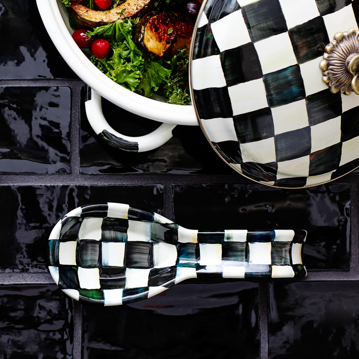 Courtly Check Enamel Spoon Rest