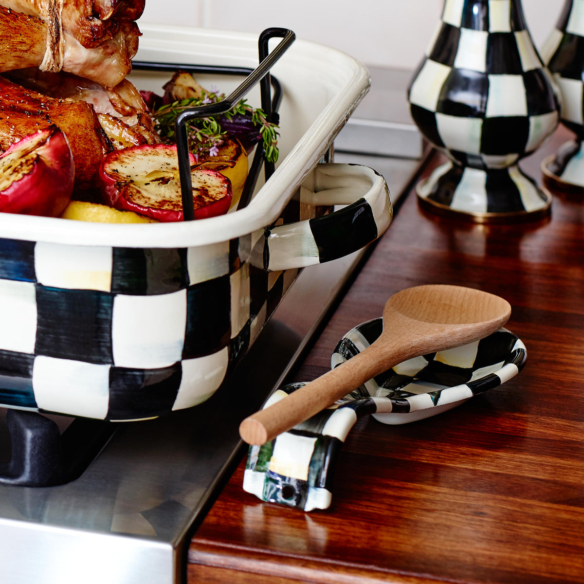 Courtly Check Enamel Spoon Rest