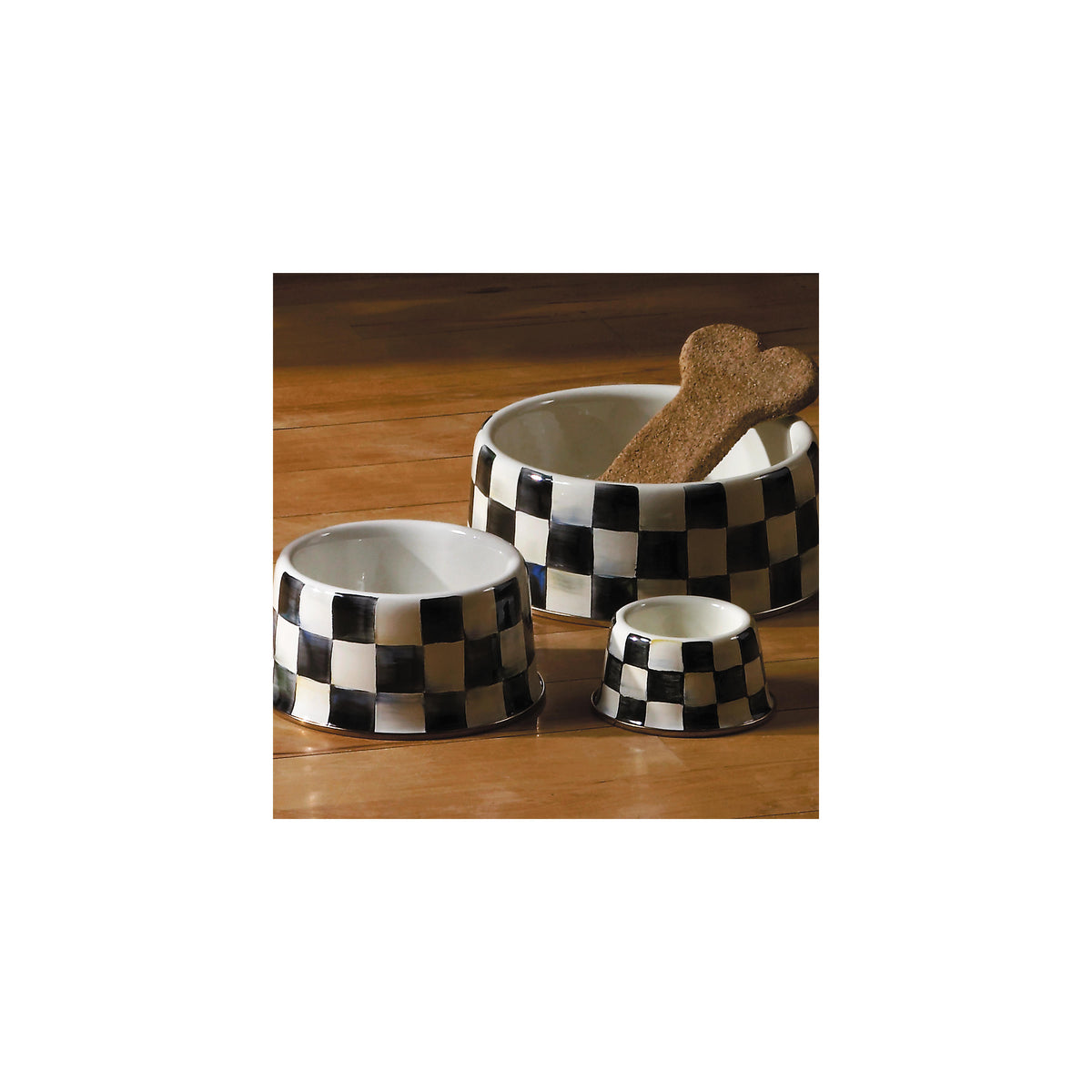 Courtly Check Enamel Pet Dish - Large