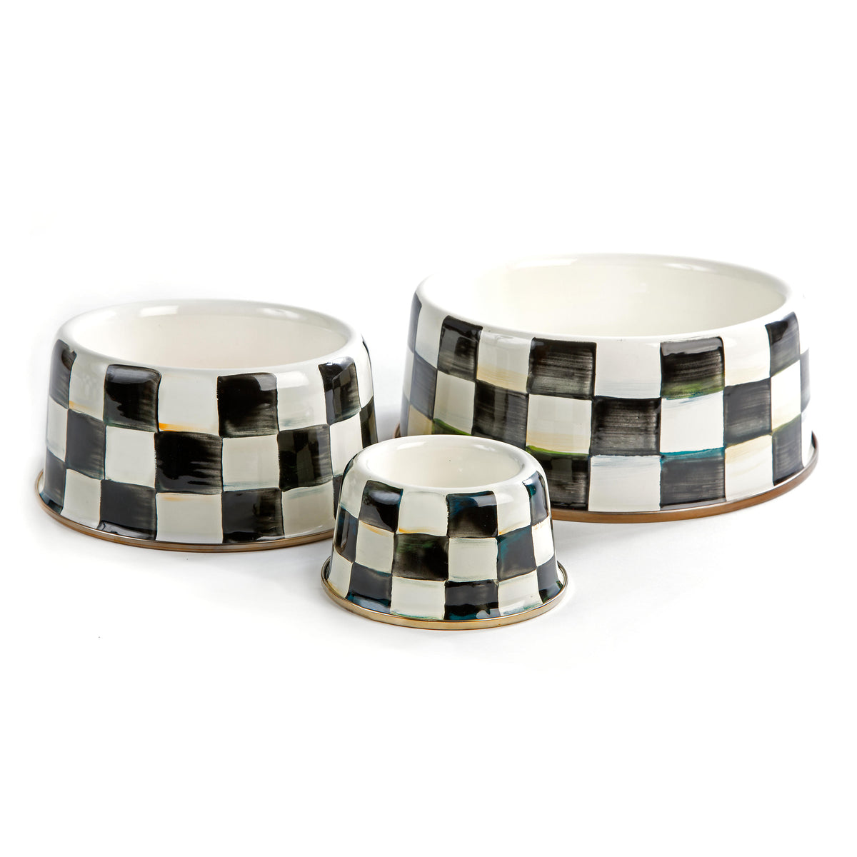 Courtly Check Enamel Pet Dish - Large
