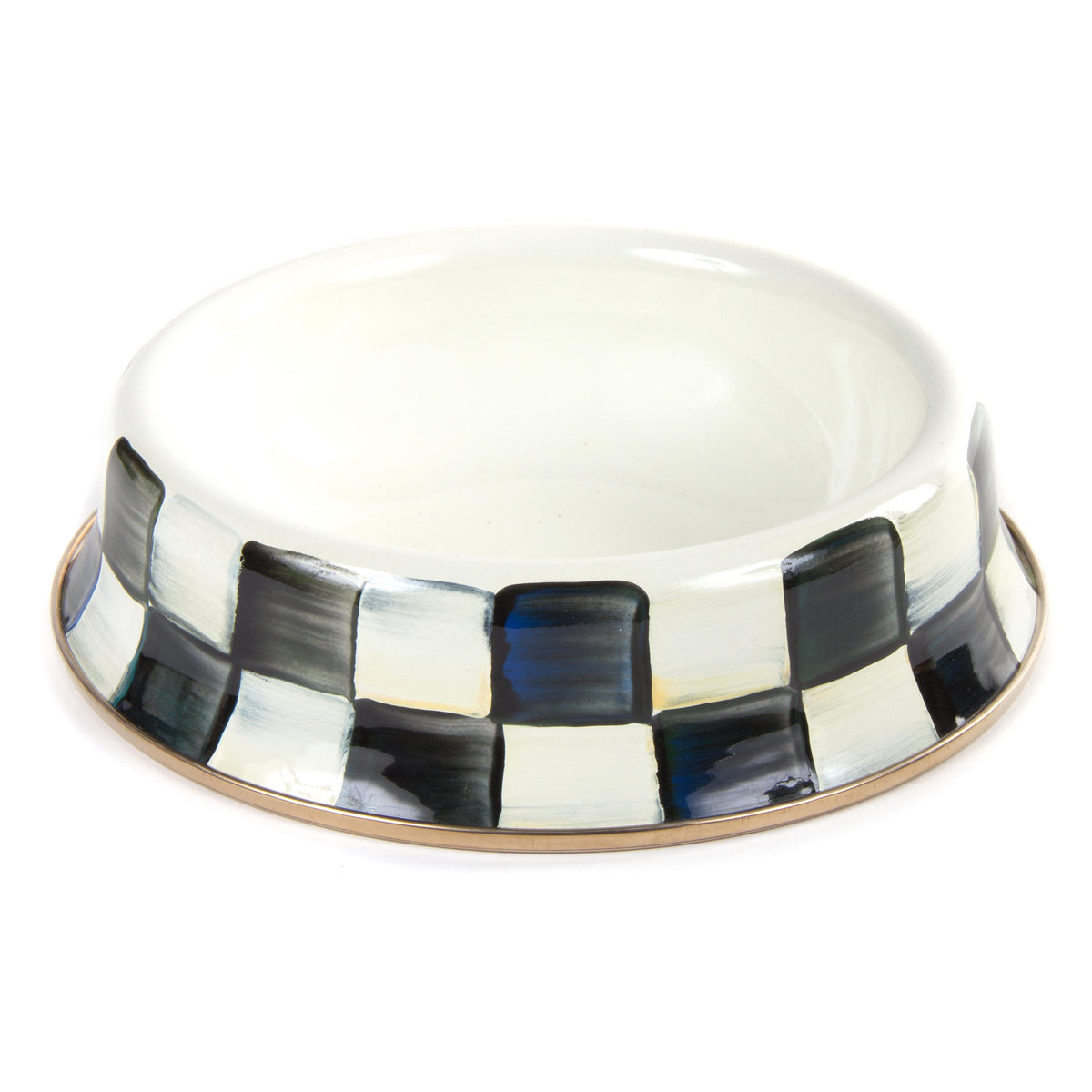 Courtly Check Enamel Cat Dish
