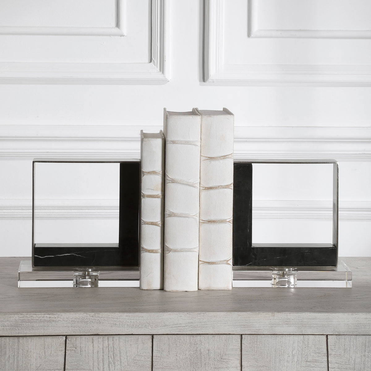 Tilman Modern Marble Bookends, S/2