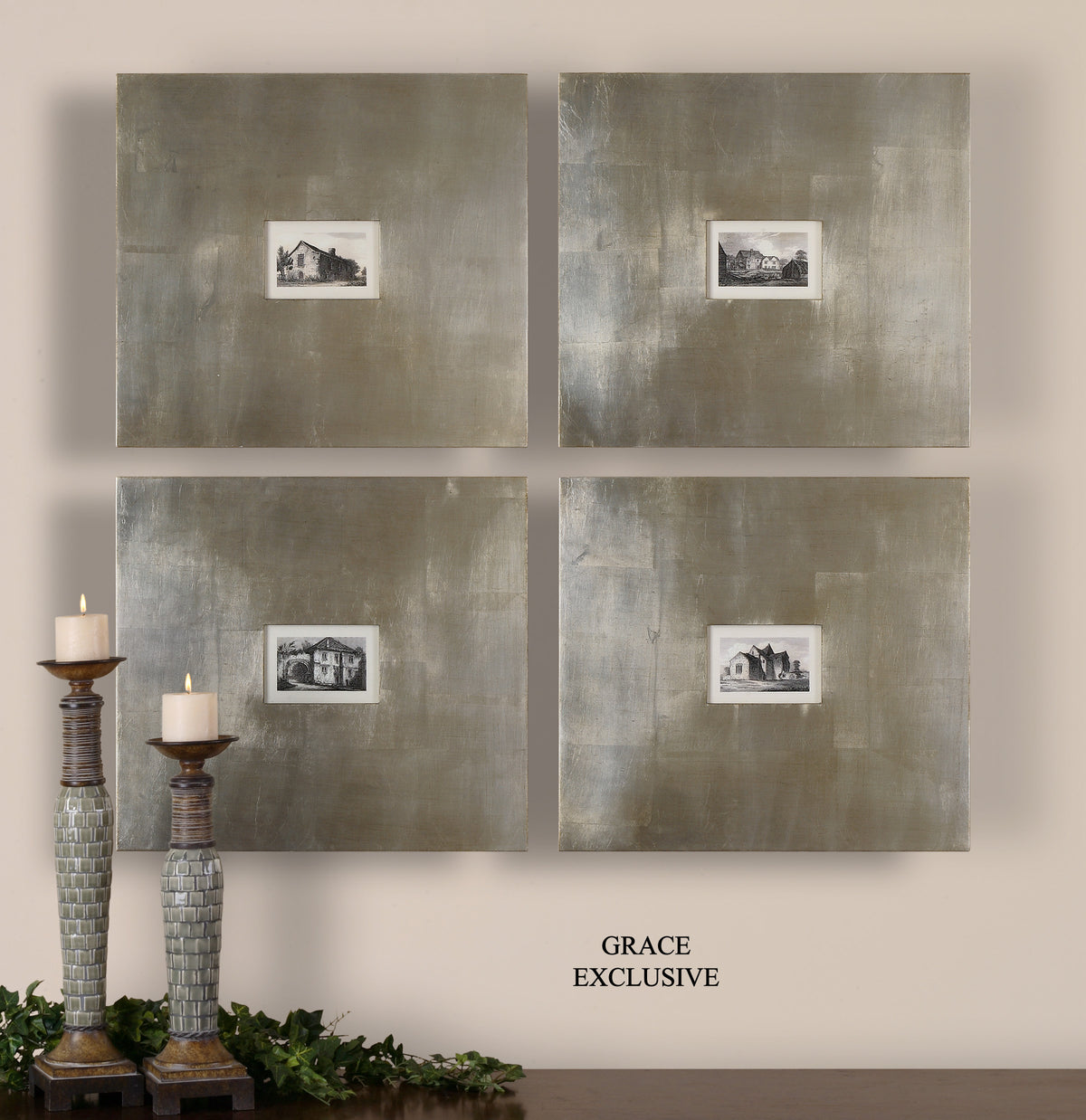Historical Buildings Framed Prints, S/4