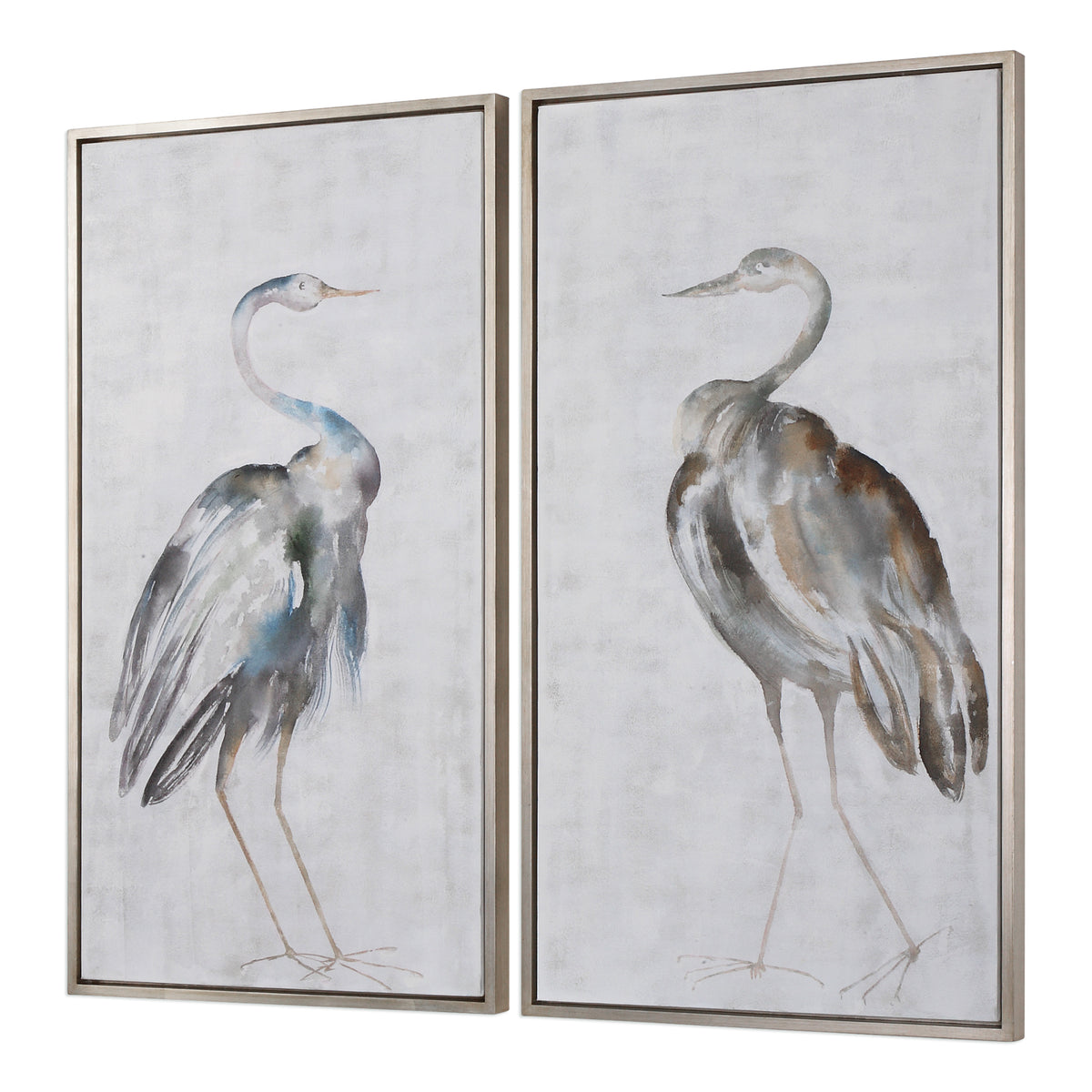 Summer Birds Hand Painted Canvases, S/2