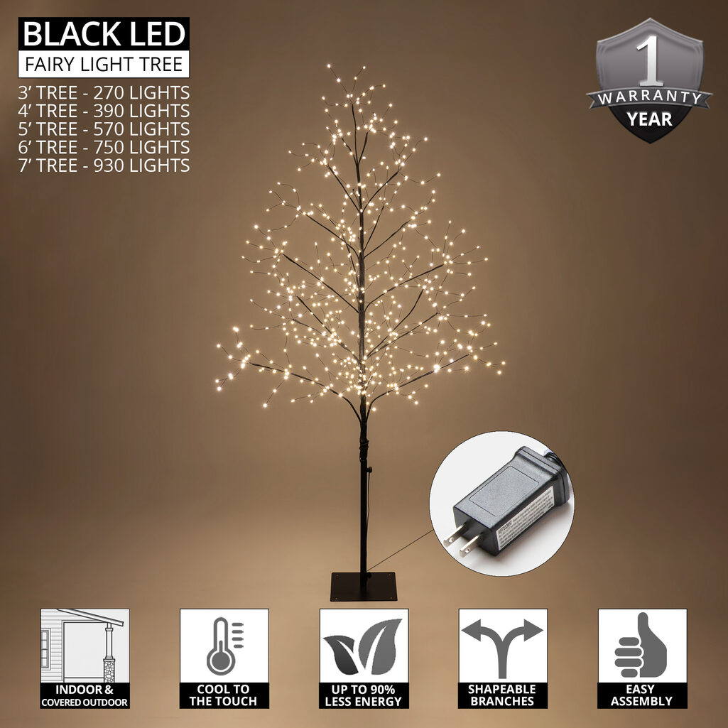 LED Fairy Light Tree - Black