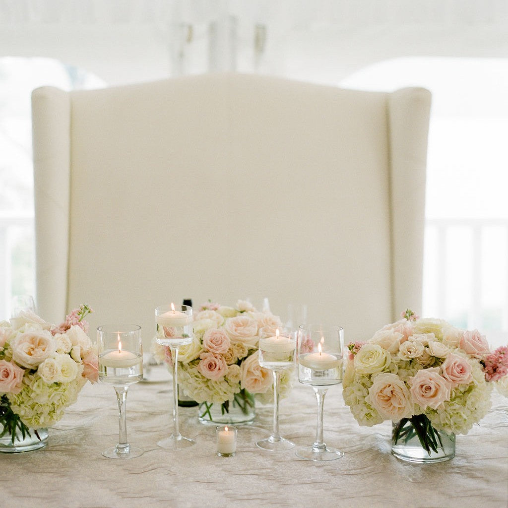 Stemmed Glass Floating Candles Holder