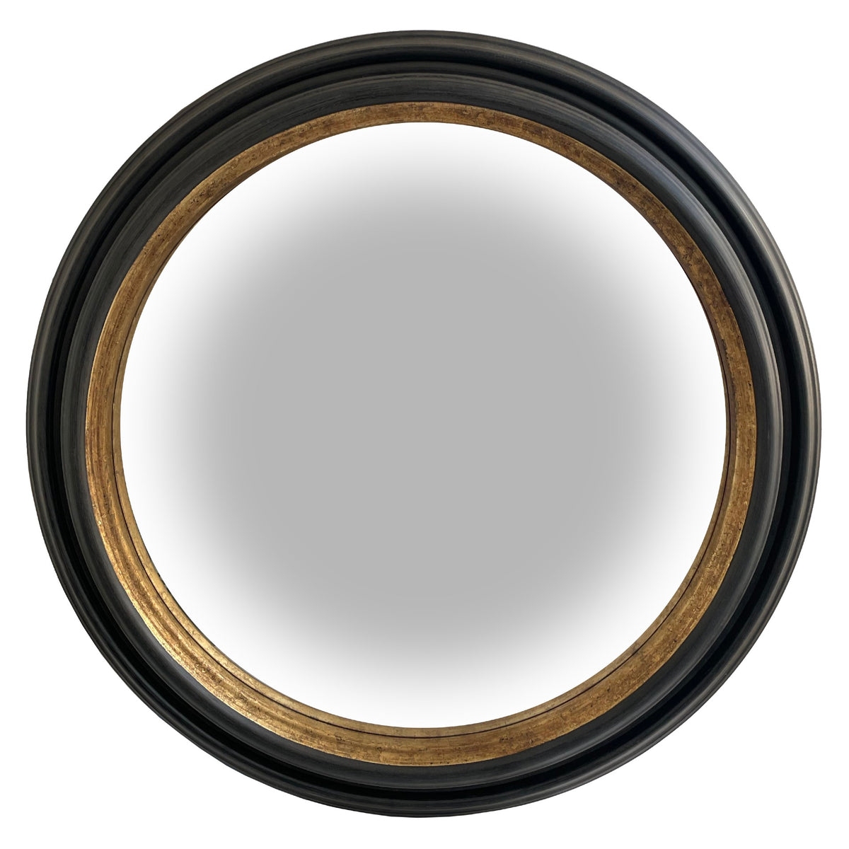 Convex mirror rusty black and gold